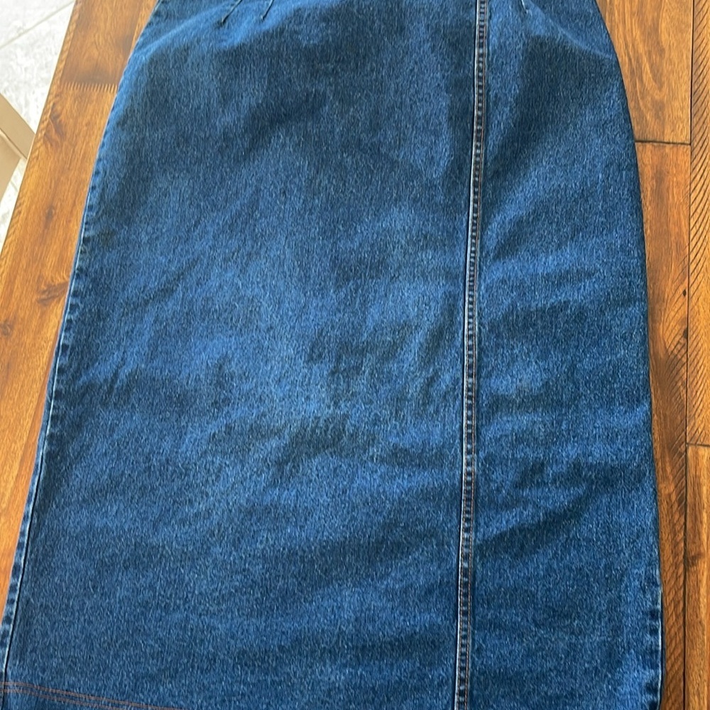 Denim Blue Frayed Hem Skirt - Picture 8 of 16